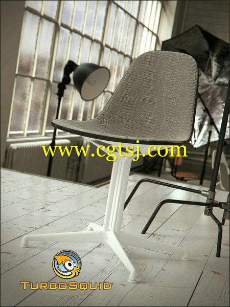 高雅塑料椅子3D模型的图片1