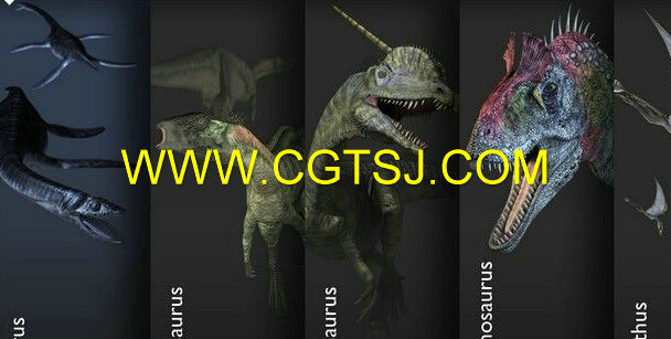 恐龙3D模型与贴图合辑的图片2