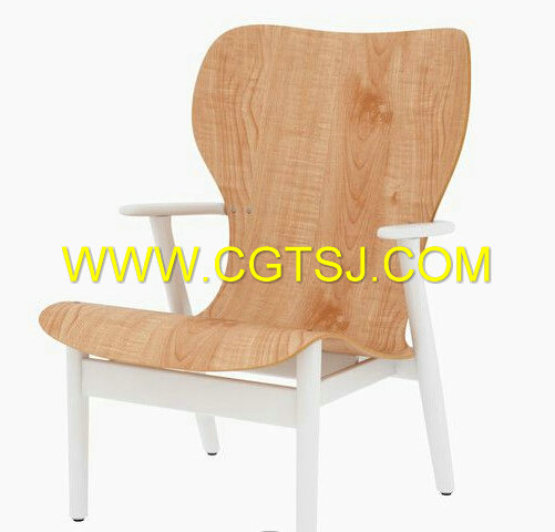 木质椅子3D模型的图片1