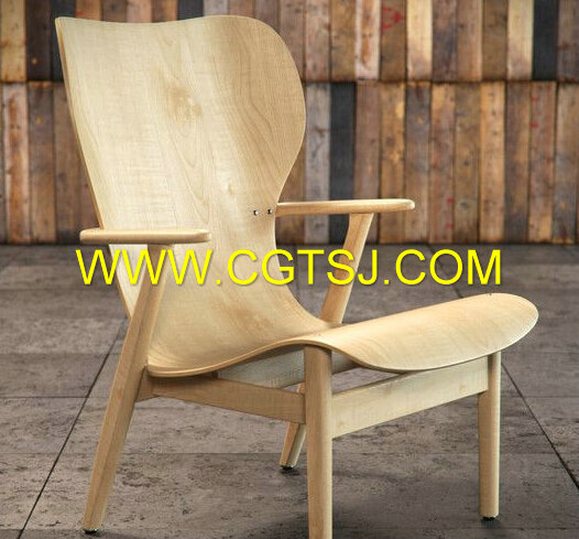 木质椅子3D模型的图片2