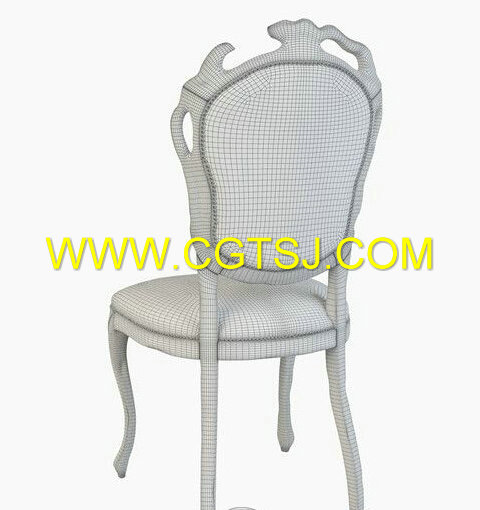 餐椅高精度3D模型的图片3