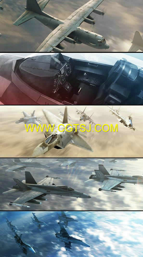 VC商业军用战斗机高精度3D模型贴图与音效视频素材合辑的图片2