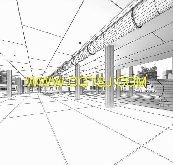 展会大厅长廊室内设计3D模型合辑的图片11