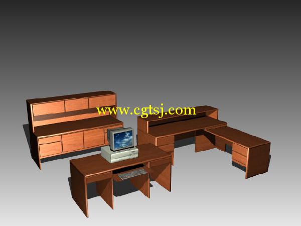 3D室内模型库(办公桌103套)的图片2