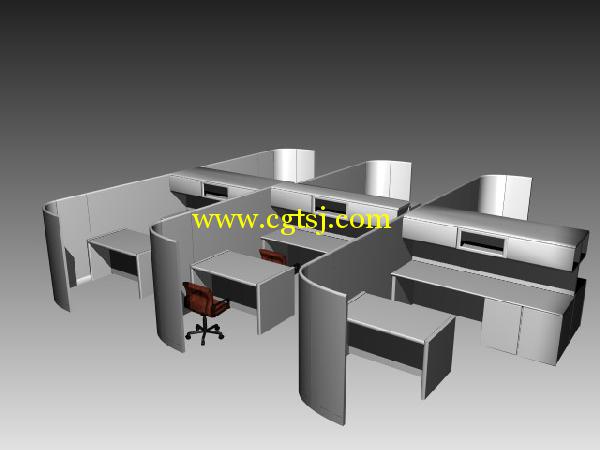 3D室内模型库(办公桌103套)的图片7