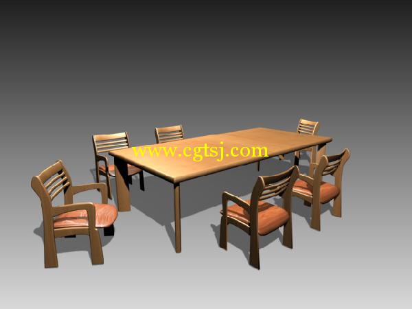 3D室内模型库(餐桌组合109套)的图片1
