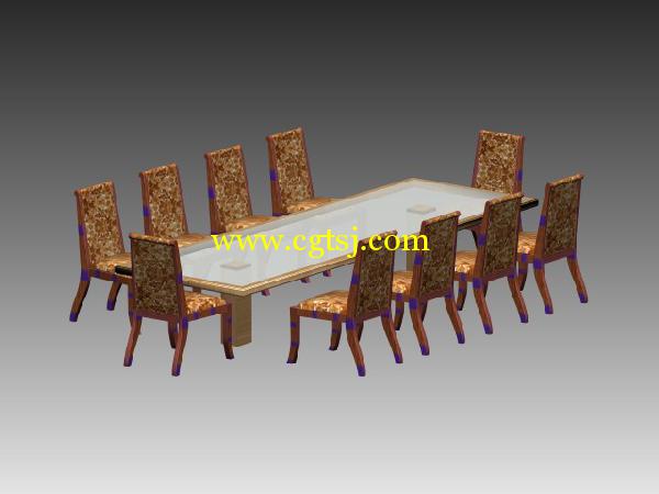 3D室内模型库(餐桌组合109套)的图片4