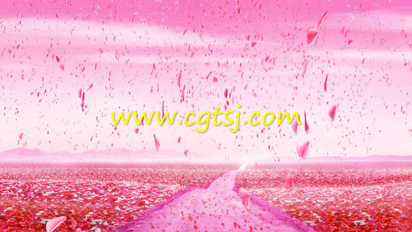 爱情之路粉色漫天鲜花 LED素材的图片1