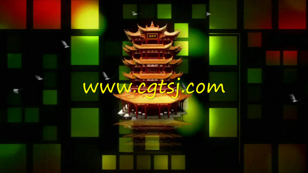 大月亮黄鹤楼中国风 LED背景 (含音乐)的图片2