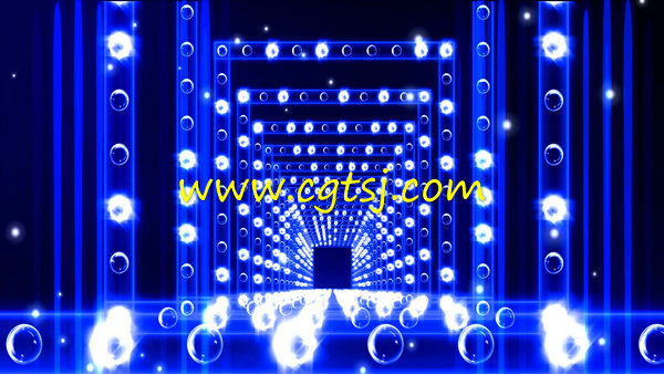 蓝色动感绚丽灯光晚会酒吧演艺舞台LED大屏幕背景视频素材的图片1