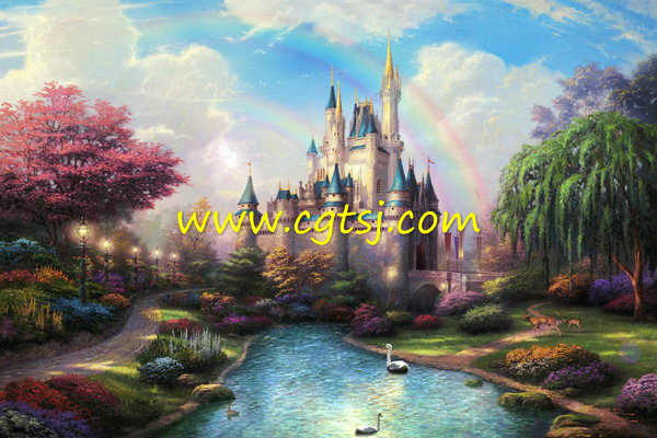 唯美彩虹城堡梦幻仙境童话婚礼LED大屏幕视频背景素材的图片1