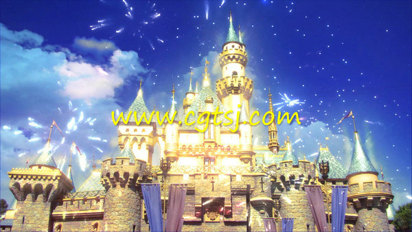 唯美城堡璀璨烟花童话婚礼LED大屏幕背景视频素材的图片1
