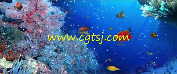 唯美海底世界卡通鱼群珊瑚水草婚礼婚庆led大屏幕背景视频素材的图片1