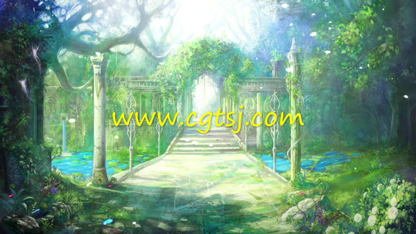 唯美仙境梦幻森林系欧式宫殿绿野仙踪婚礼LED舞台高清视频素材的图片1
