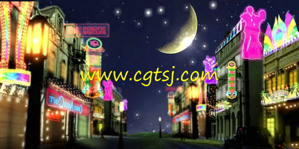 夜上海霓虹灯舞台背景的图片1