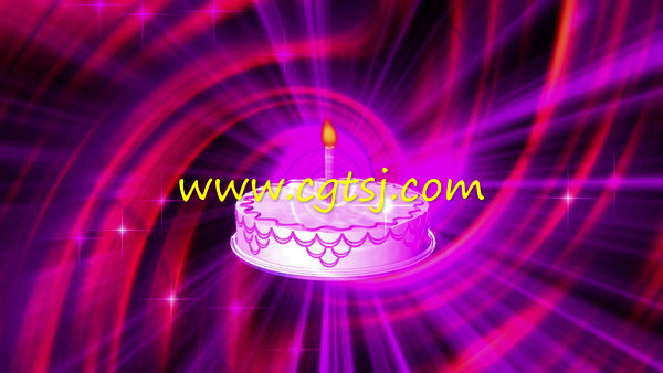 蛋糕单支蜡烛星光婚礼儿童卡通生日LED背景视频素材的图片1