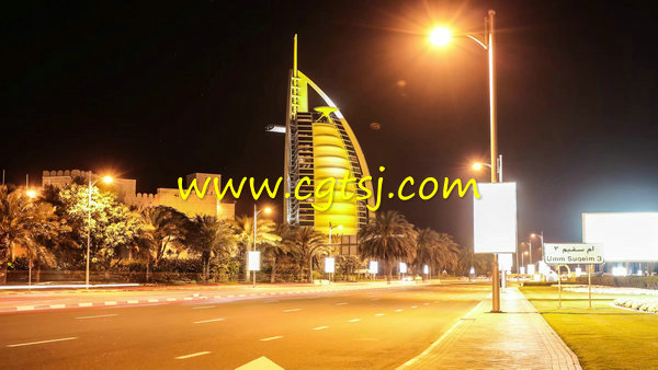 迪拜标志性建筑高楼大厦城市夜景美景4K高清实拍影视视频素材的图片2