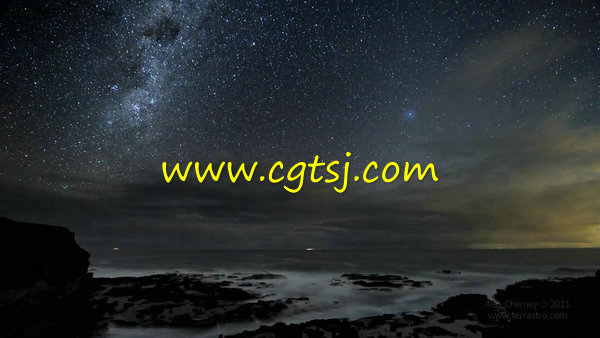 海洋夜晚的星空延时摄影实拍视频素材 720P的图片1