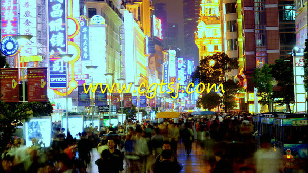 上海城市雨中穿梭人流街景快镜头高清实拍宣传片视频素材的图片1