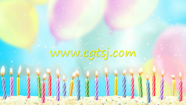 生日蜡烛梦幻彩色气球LED背景视频素材的图片1