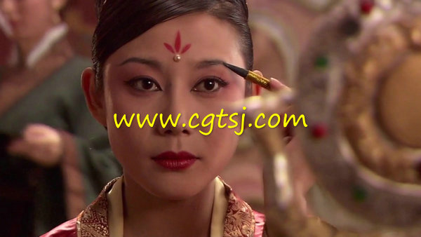 中国古代唐朝宫廷女子梳妆描眉擦粉的图片2