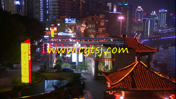 重庆夜景都市霓虹江城美景城市灯光中国高清实拍视频素材的图片1