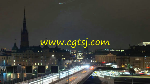 城市夜景车流人流快速移动高清视频实拍素材的图片1