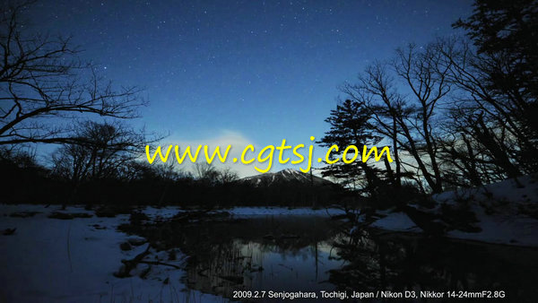 星空下的雪山时间流逝延时摄影实拍视频素材 720P的图片3