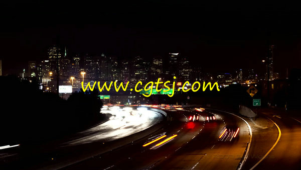 夜晚城市街道车水马龙高清实拍视频素材的图片2
