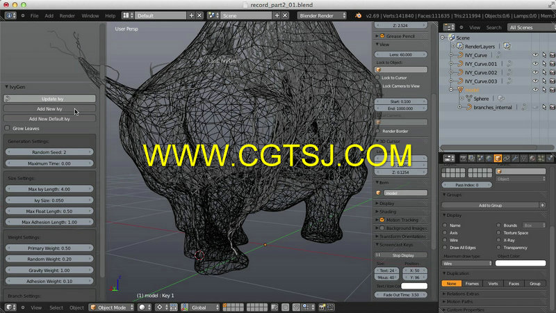 Blender绿色犀牛雕刻艺术训练视频教程的图片6