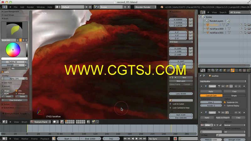 Blender熔岩纹理贴图动画训练视频教程的图片3