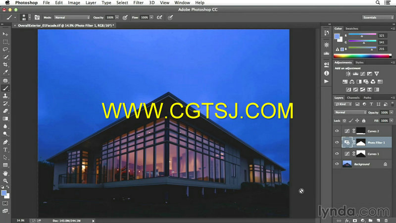 Photoshop建筑外墙效果图增强视频教程的图片2