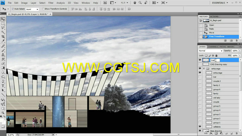 PS与AutoCAD建筑横截面绘制技术视频教程的图片1
