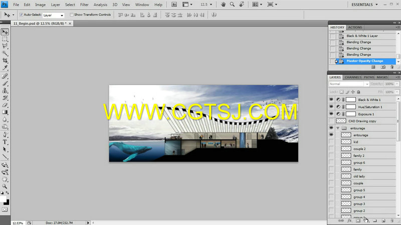 PS与AutoCAD建筑横截面绘制技术视频教程的图片3