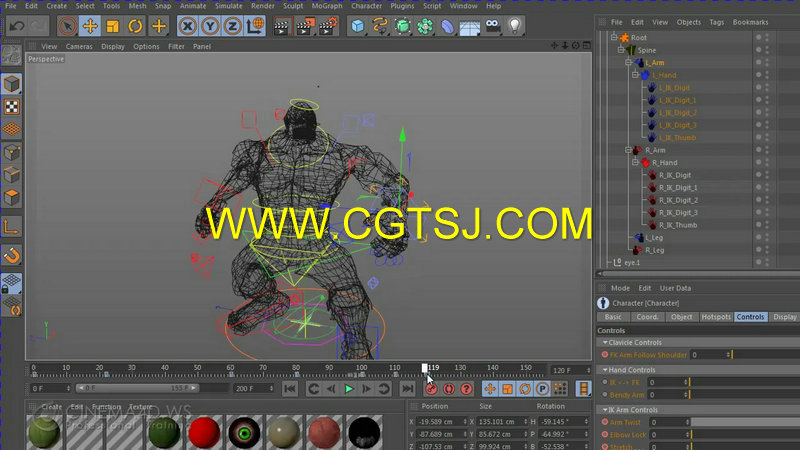 C4D电影绿巨人角色完整制作训练视频教程的图片5