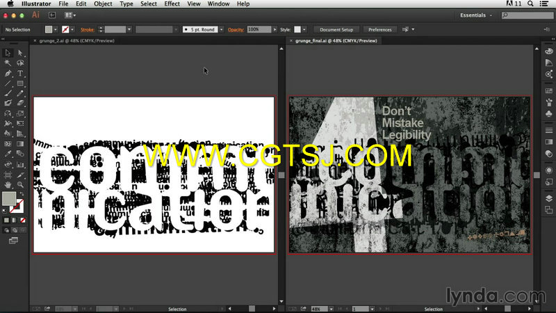 Illustrator混合文字复古海报设计视频教程的图片2