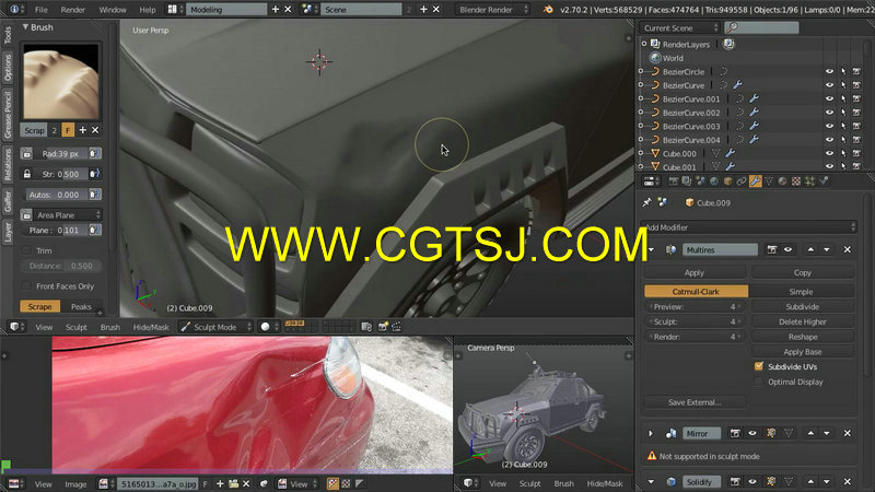 Blender末日战车之破损细节制作视频教程的图片4