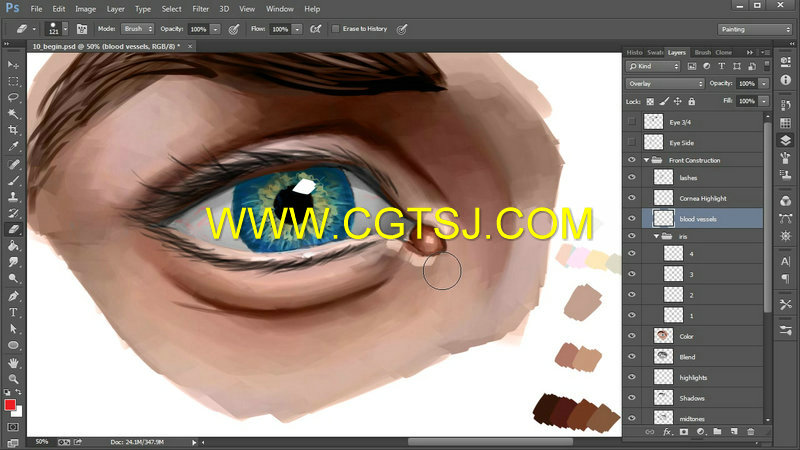 Photoshop人类眼睛数码手绘视频教程的图片3