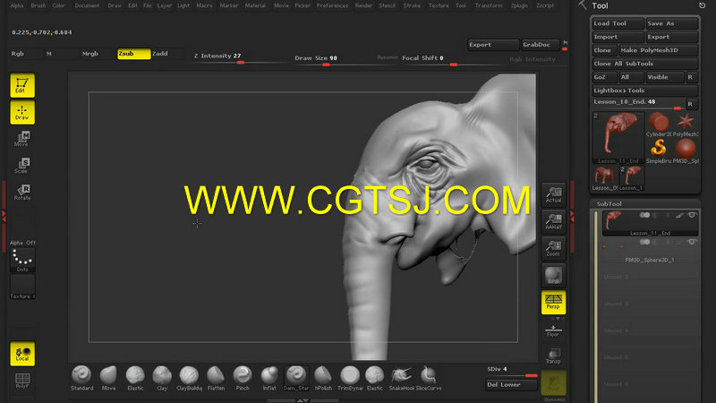 ZBrush真实大象雕刻技术视频教程的图片3