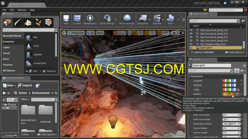 Unreal-Engine虚幻游戏引擎灯光照明训练视频教程的图片3