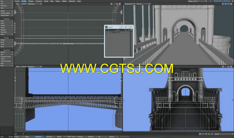 Lightwave塌桥建筑制作视频教程的图片6