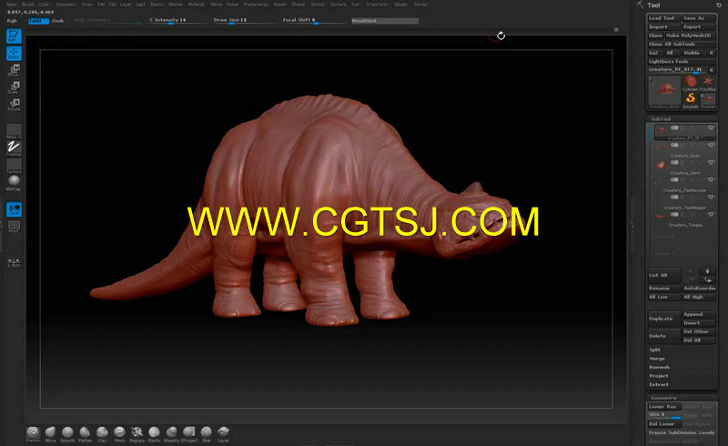 ZBrush恐龙怪兽雕刻剖析训练视频教程的图片1