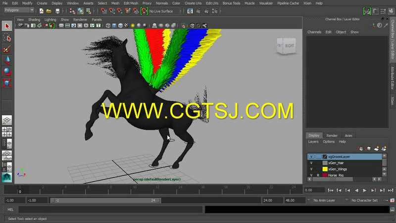 Maya中XGen天马飞翔制作视频教程的图片4