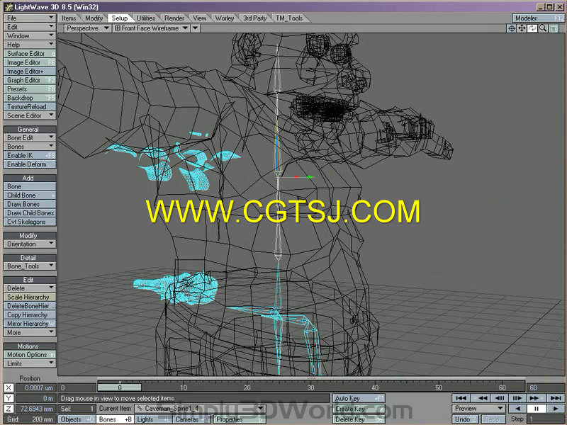 Lightwave穴居洞人角色动画视频教程第三季-骨骼绑定的图片6