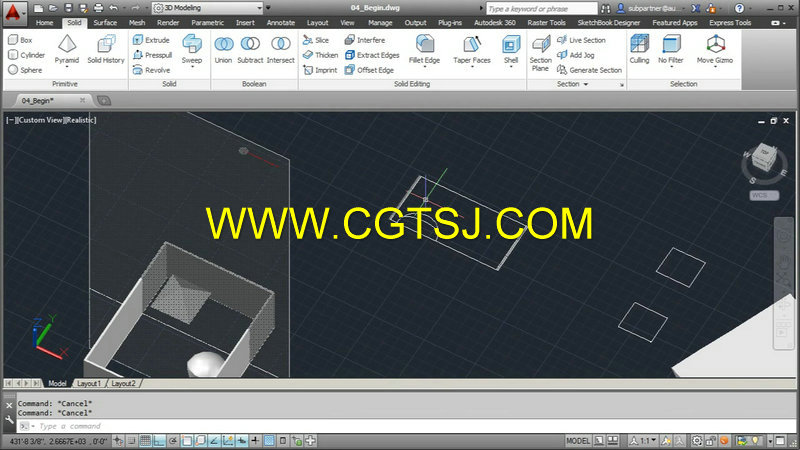 AutoCAD三维几何编辑技巧视频教程的图片4