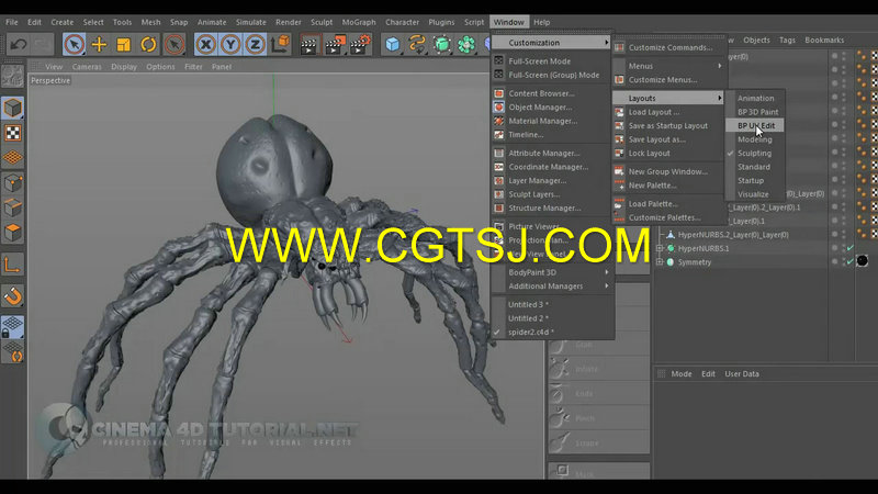 C4D巨型蜘蛛特效制作视频教程的图片1