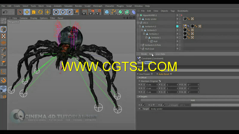 C4D巨型蜘蛛特效制作视频教程的图片3