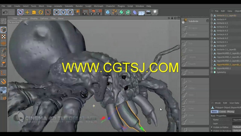 C4D巨型蜘蛛特效制作视频教程的图片6