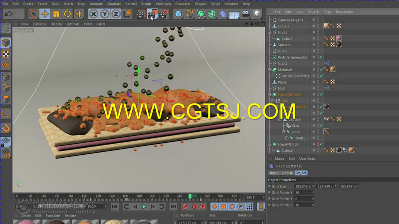 C4D广告级粘稠巧克力糕点制作视频教程的图片5
