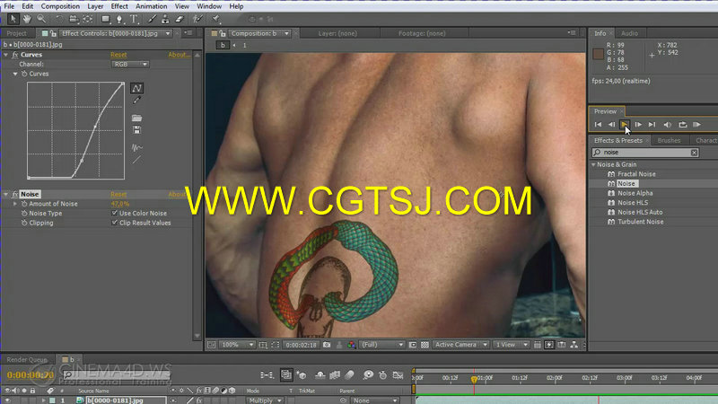 C4D三维纹身特效制作视频教程的图片4
